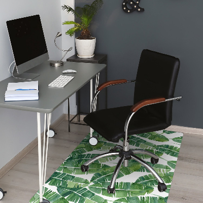 Office chair mat exotic leaves