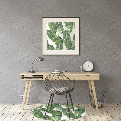 Office chair mat exotic leaves