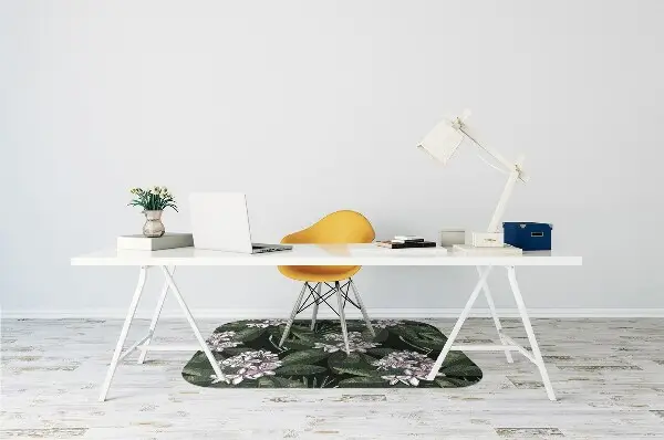 Office chair mat exotic flowers