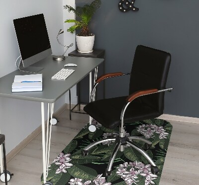 Office chair mat exotic flowers