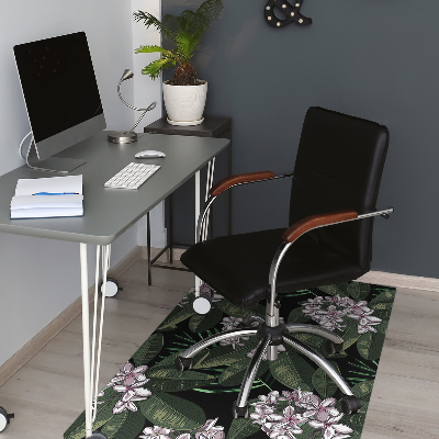 Office chair mat exotic flowers