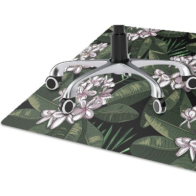 Office chair mat exotic flowers