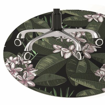 Office chair mat exotic flowers