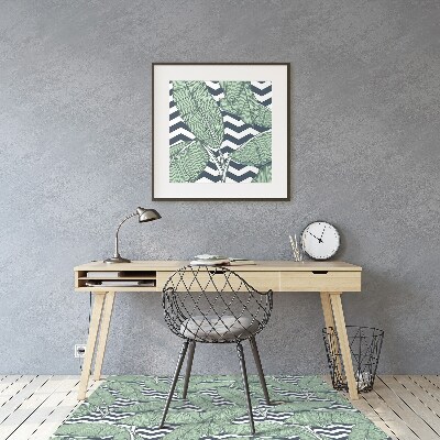 Office chair mat tropical leaves