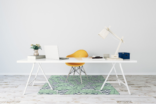 Office chair mat tropical leaves