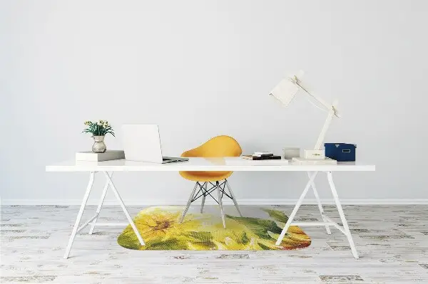 Desk chair mat Sunflowers