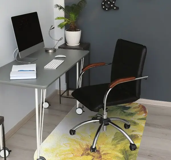 Desk chair mat Sunflowers