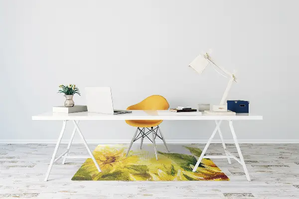 Desk chair mat Sunflowers