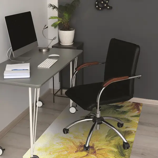Desk chair mat Sunflowers