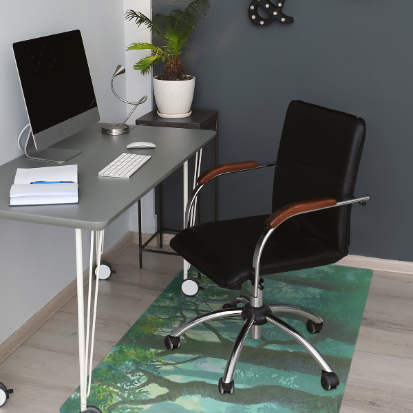 Desk chair mat dark forest