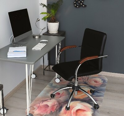 Office chair mat orange roses