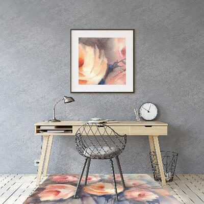 Office chair mat orange roses