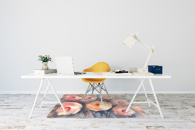 Office chair mat orange roses