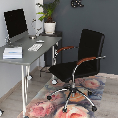 Office chair mat orange roses