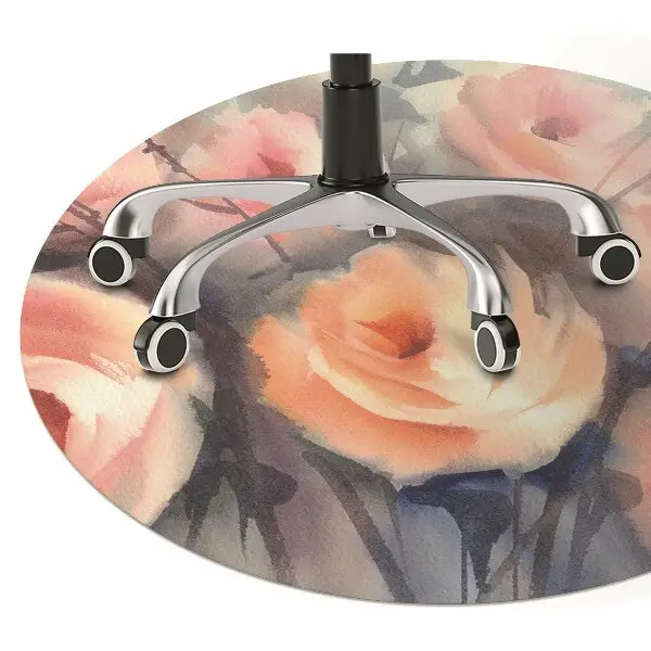 Office chair mat orange roses