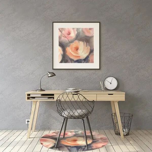 Office chair mat orange roses