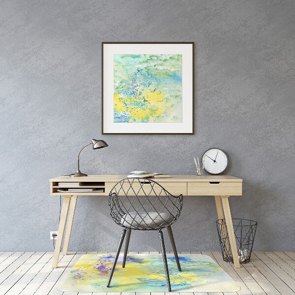 Office chair floor protector colorful spots