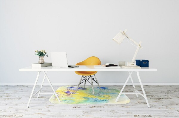 Office chair floor protector colorful spots