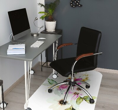 Office chair floor protector Bouquet of flowers