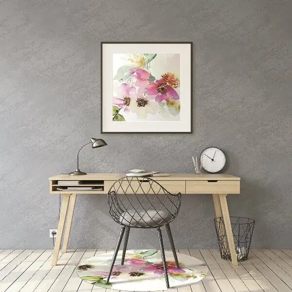 Office chair floor protector Bouquet of flowers