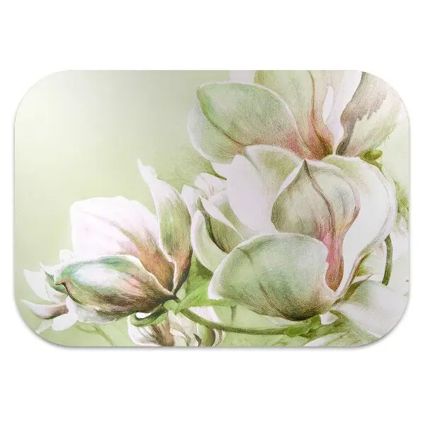Office chair mat magnolia flowers