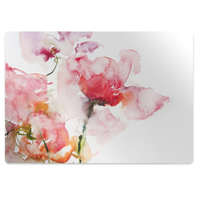 Office chair mat watercolor flowers