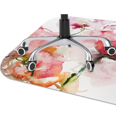 Office chair mat watercolor flowers