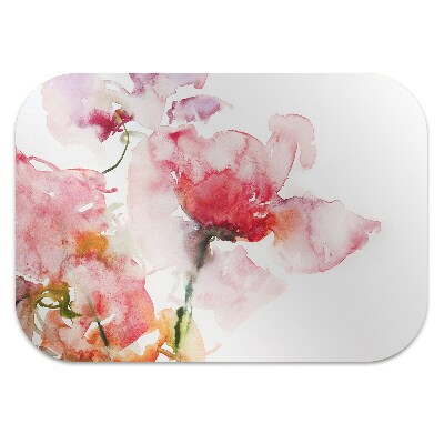 Office chair mat watercolor flowers