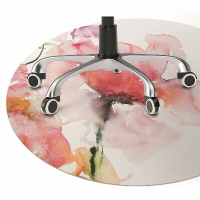 Office chair mat watercolor flowers