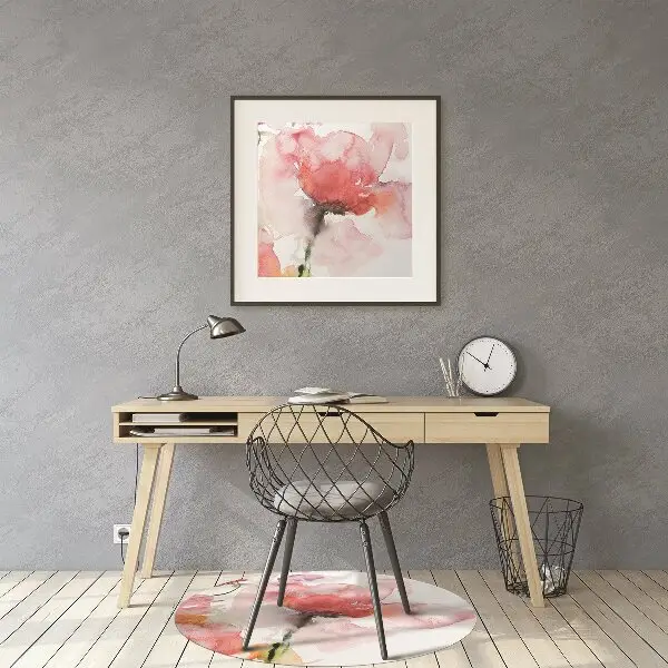 Office chair mat watercolor flowers