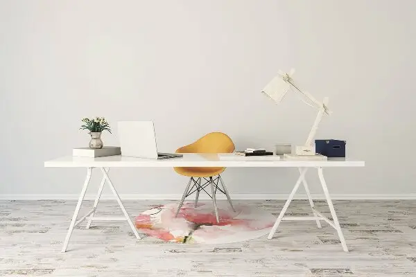 Office chair mat watercolor flowers
