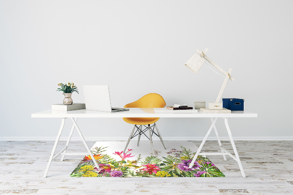 Office chair floor protector tropical plants