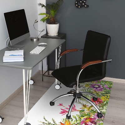 Office chair floor protector tropical plants