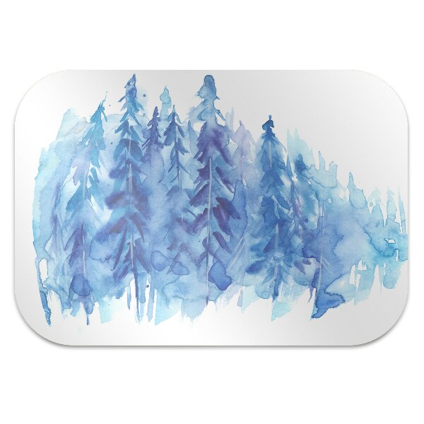 Chair mat Watercolor winter forest