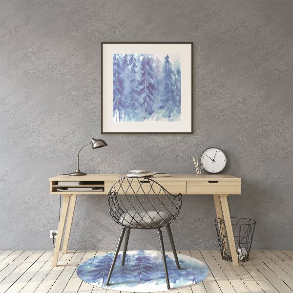 Chair mat Watercolor winter forest