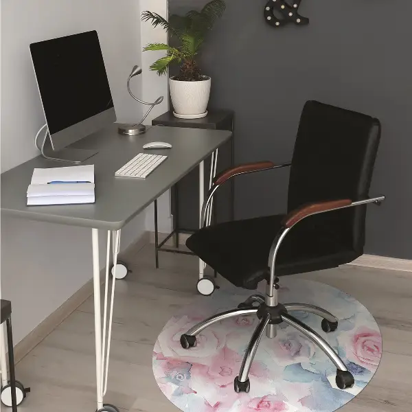 Chair mat floor panels protector pastel Flowers
