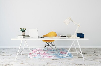 Chair mat floor panels protector pastel Flowers