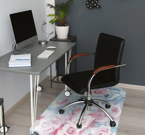 Chair mat floor panels protector pastel Flowers