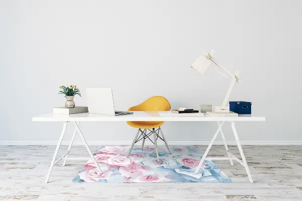 Chair mat floor panels protector pastel Flowers