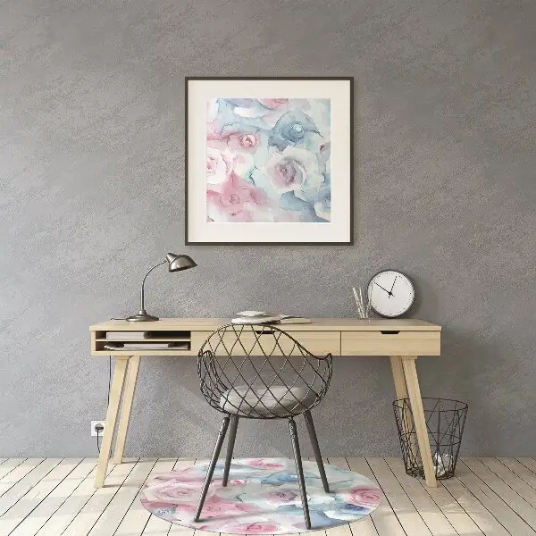 Chair mat floor panels protector pastel Flowers