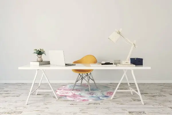 Chair mat floor panels protector pastel Flowers