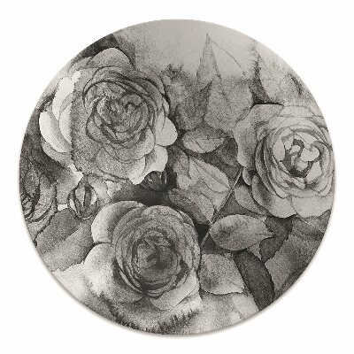 Office chair mat Black-and-white roses