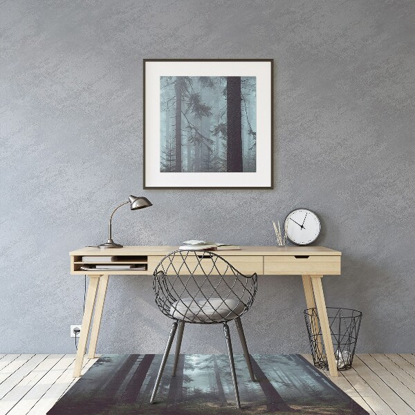 Desk chair mat misty Forest