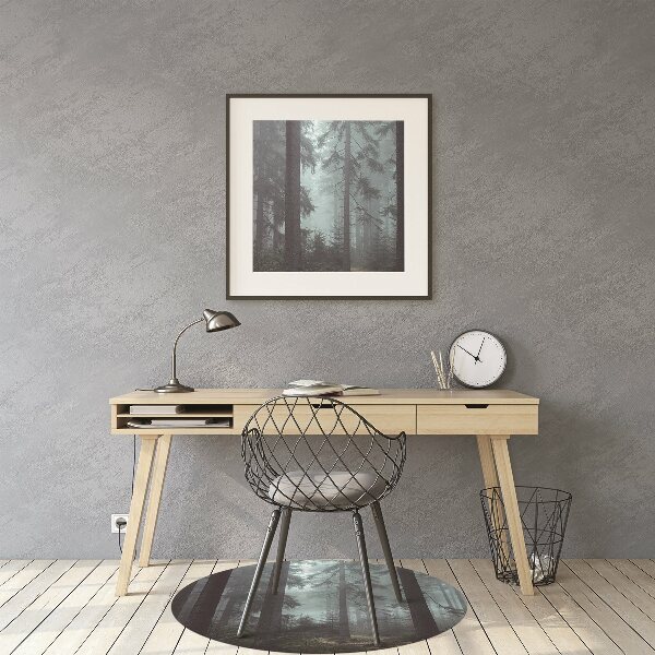 Desk chair mat misty Forest