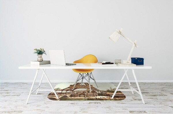 Office chair floor protector Eiffel Tower retro