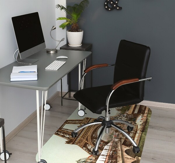 Office chair floor protector Eiffel Tower retro