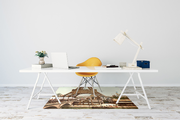 Office chair floor protector Eiffel Tower retro