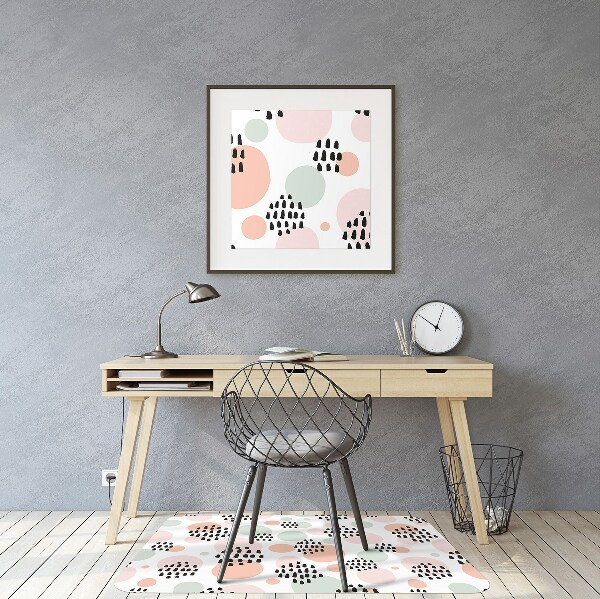 Office chair mat colored dots