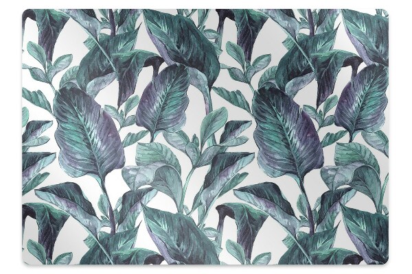 Office chair mat exotic leaves