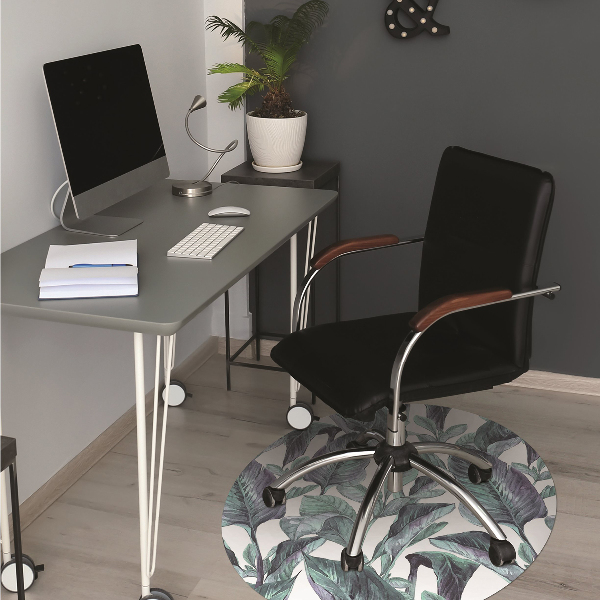 Office chair mat exotic leaves